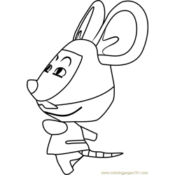 Rizzo Animal Crossing Free Coloring Page for Kids