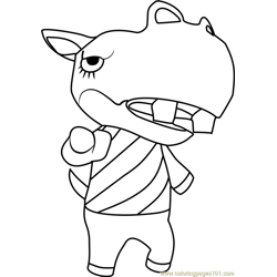 Rocco Animal Crossing Free Coloring Page for Kids