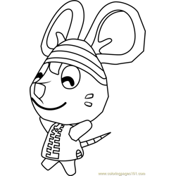 Rod Animal Crossing Free Coloring Page for Kids