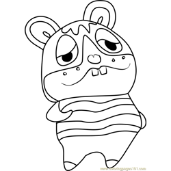 Rodney Animal Crossing Free Coloring Page for Kids