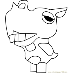 Rollo Animal Crossing Free Coloring Page for Kids