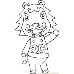 Rory Animal Crossing Free Coloring Page for Kids