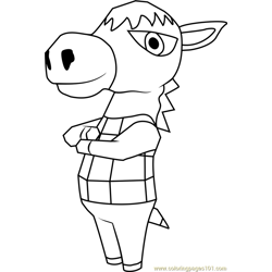Roscoe Animal Crossing Free Coloring Page for Kids