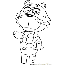 Rowan Animal Crossing Free Coloring Page for Kids