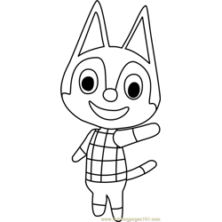 Rudy Animal Crossing Free Coloring Page for Kids