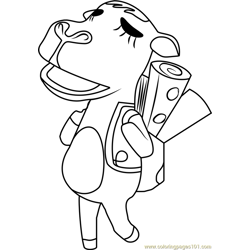 Saharah Animal Crossing Free Coloring Page for Kids