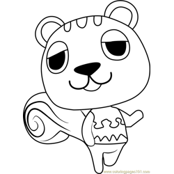 Sally Animal Crossing Free Coloring Page for Kids