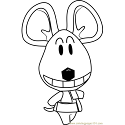 Samson Animal Crossing Free Coloring Page for Kids