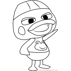 Scoot Animal Crossing Free Coloring Page for Kids