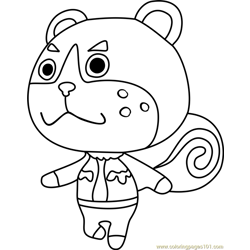 Sheldon Animal Crossing Free Coloring Page for Kids