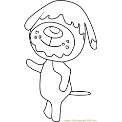 Shep Animal Crossing Free Coloring Page for Kids