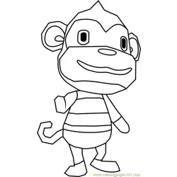 Simon Animal Crossing Free Coloring Page for Kids