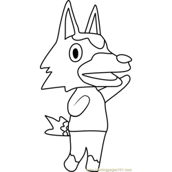Skye Animal Crossing Free Coloring Page for Kids