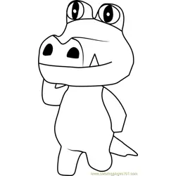 Sly Animal Crossing Free Coloring Page for Kids