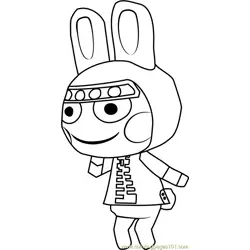 Snake Animal Crossing Free Coloring Page for Kids