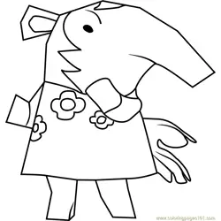 Snooty Animal Crossing Free Coloring Page for Kids