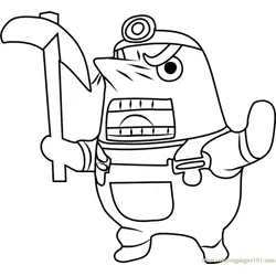 Sonny Resetti Animal Crossing Free Coloring Page for Kids