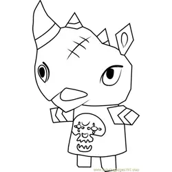Spike Animal Crossing Free Coloring Page for Kids