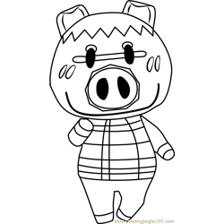 Spork Animal Crossing Free Coloring Page for Kids