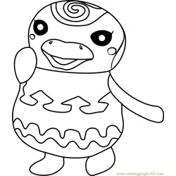 Sprinkle Animal Crossing Free Coloring Page for Kids