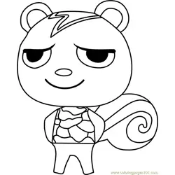 Static Animal Crossing Free Coloring Page for Kids