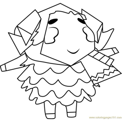 Stella Animal Crossing Free Coloring Page for Kids