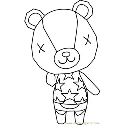 Stitches Animal Crossing Free Coloring Page for Kids