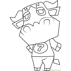 Stu Animal Crossing Free Coloring Page for Kids