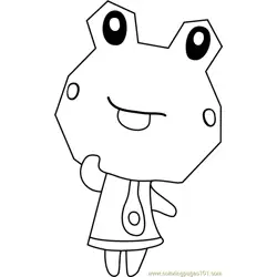 Sunny Animal Crossing Free Coloring Page for Kids
