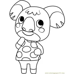 Sydney Animal Crossing Free Coloring Page for Kids
