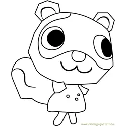 Sylvana Animal Crossing Free Coloring Page for Kids