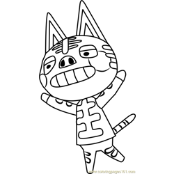 Tabby Animal Crossing Free Coloring Page for Kids