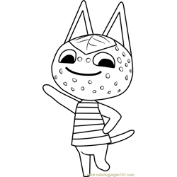 Tangy Animal Crossing Free Coloring Page for Kids