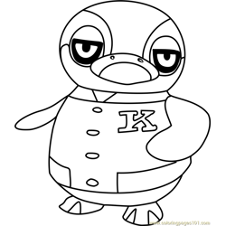 Tex Animal Crossing Free Coloring Page for Kids