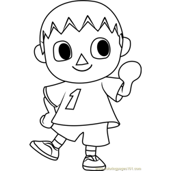 The Villager Animal Crossing Free Coloring Page for Kids