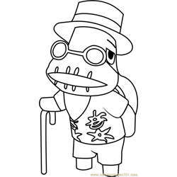 Tortimer Animal Crossing Free Coloring Page for Kids