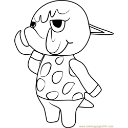 Tucker Animal Crossing Free Coloring Page for Kids