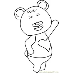 Tutu Animal Crossing Free Coloring Page for Kids