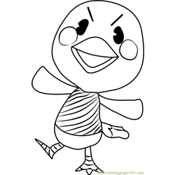 Twiggy Animal Crossing Free Coloring Page for Kids