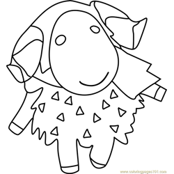 Vesta Animal Crossing Free Coloring Page for Kids