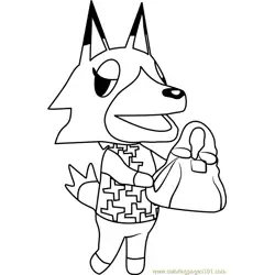 Vivian Animal Crossing Free Coloring Page for Kids