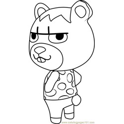 Vladimir Animal Crossing Free Coloring Page for Kids