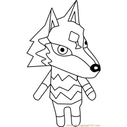 W Link Animal Crossing Free Coloring Page for Kids