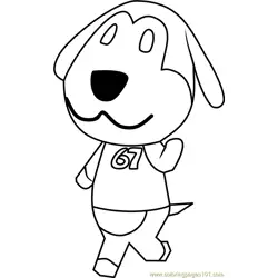 Walker Animal Crossing Free Coloring Page for Kids