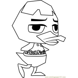 Weber Animal Crossing Free Coloring Page for Kids