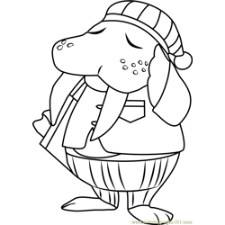 Wendell Animal Crossing Free Coloring Page for Kids