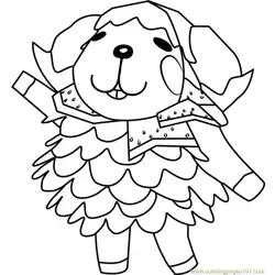 Wendy Animal Crossing Free Coloring Page for Kids