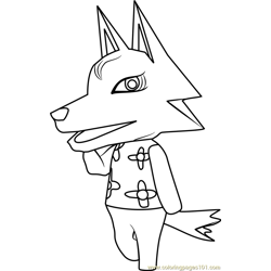 Whitney Animal Crossing Free Coloring Page for Kids
