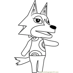 Wolfgang Animal Crossing Free Coloring Page for Kids