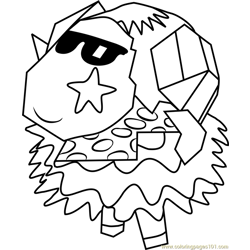 Woolio Animal Crossing Free Coloring Page for Kids